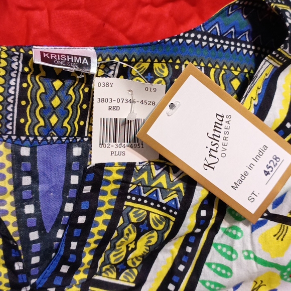 Krishma overseas women's red dashiki blouse in a one size plus - Picture 17 of 17